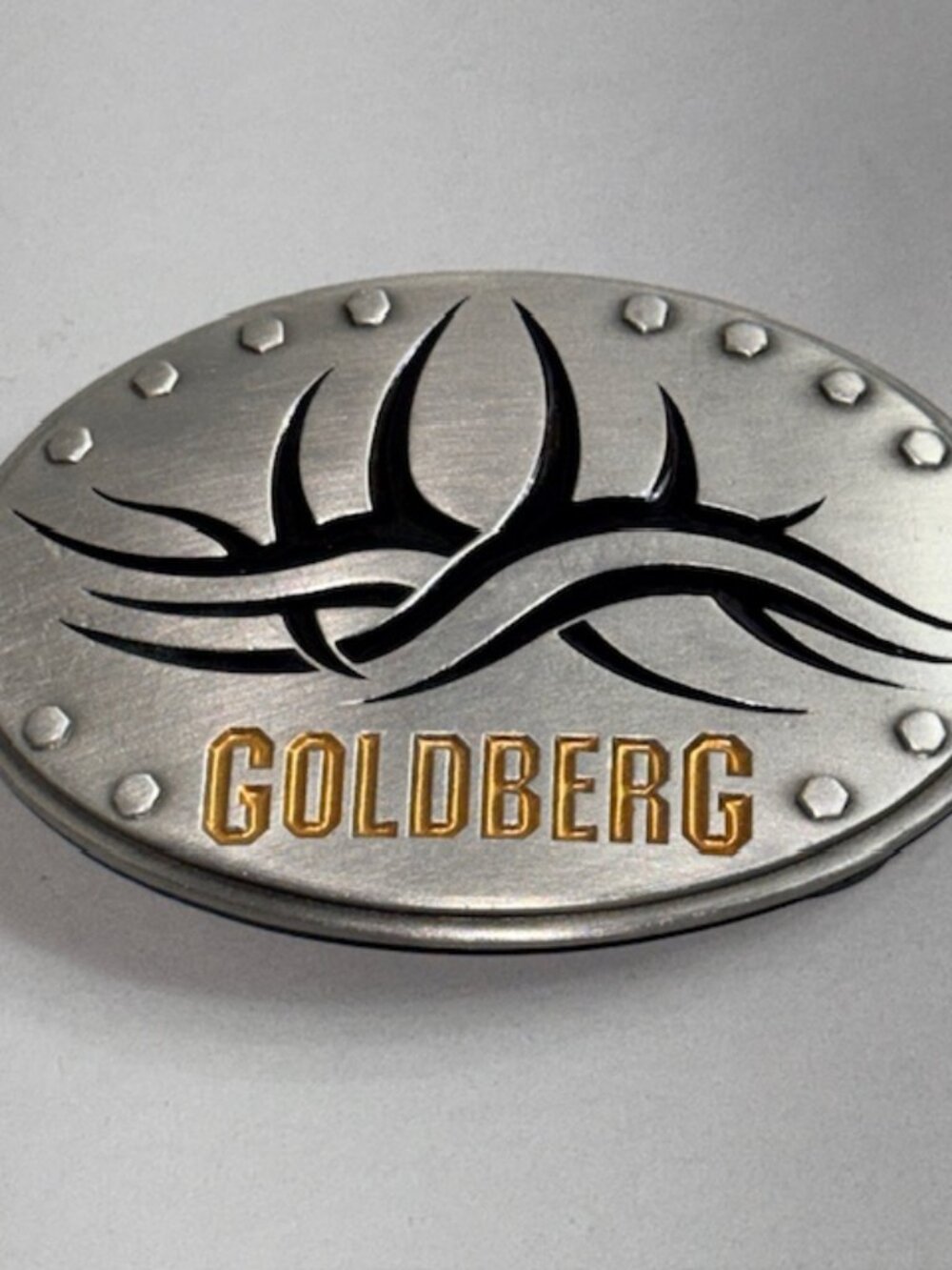 Vintage Belt Buckle Pewter Bill Goldberg WCW Wrestling WWE 1998 GAP Tattoo NWO